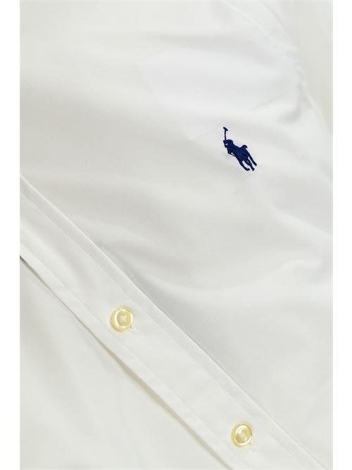 Camicia in cotone con logo white POLO RALPH LAUREN | 710 928254002